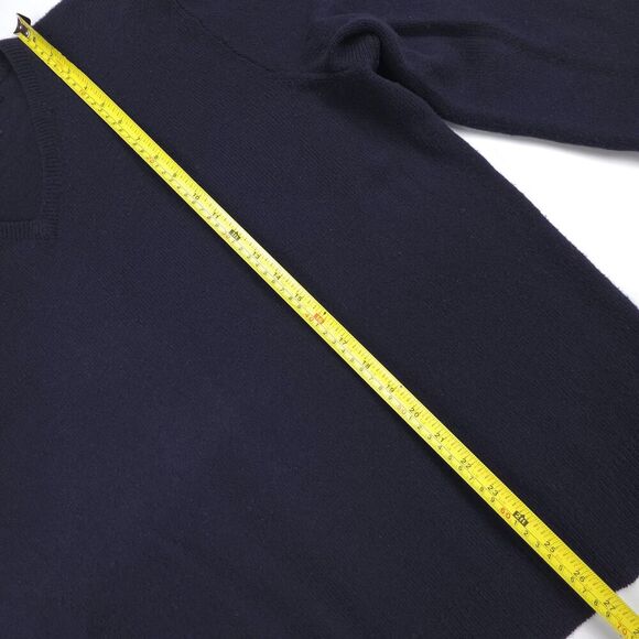 POLO Ralph Lauren Lambswool V-Neck Sweater Navy Old Money Quiet Luxury Preppy XL - Picture 5 of 6